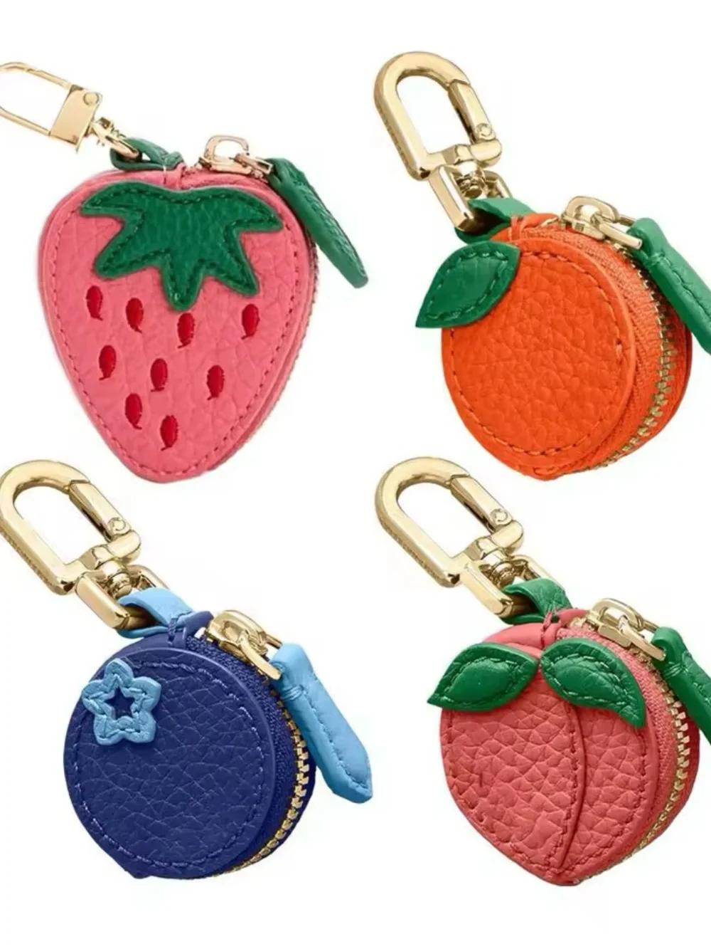 🍓 Strawberry Coin Pouch Keychain Micro Mini Bag Charm